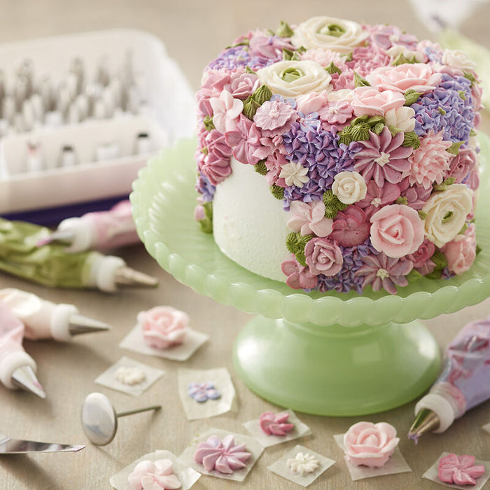 Buttercream Blossoming Flowers Cake
