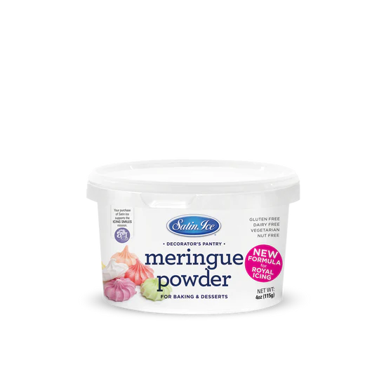 Satin Ice Meringue Powder - 4 oz New Formula for Royal Icing