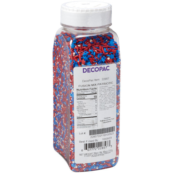Patriotic Fusion Mix Sprinkles 26 oz. handheld container