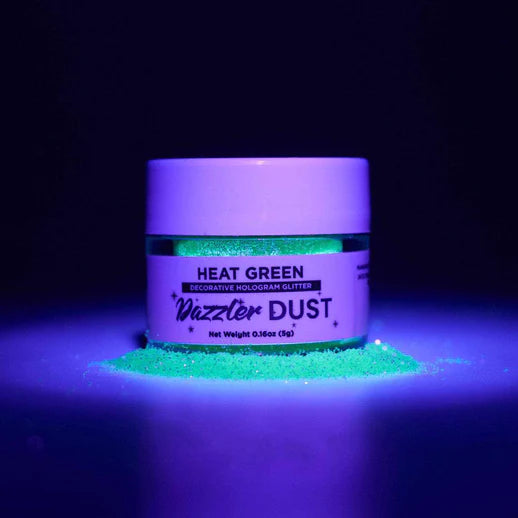 Halloween Glow In The Dark Dazzler Dust Holographic Glitter - Heat Green