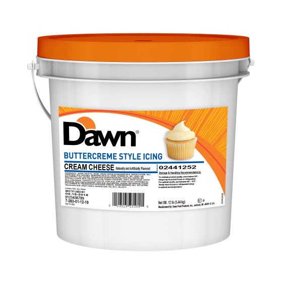 Dawn Cream Cheese Buttercreme Icing 12lb tub Ready to Use Cake Icing