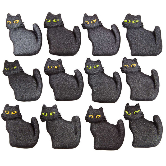 Black Cat Royal Icing Decorations, 10-Count