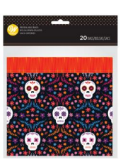 Day of the Dead Skull Reseal Halloween Treat Bags 20-Count