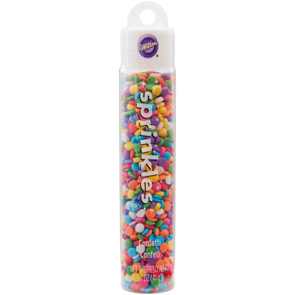 Wilton Rainbow Confetti Sprinkle Tube, 1.4 oz.