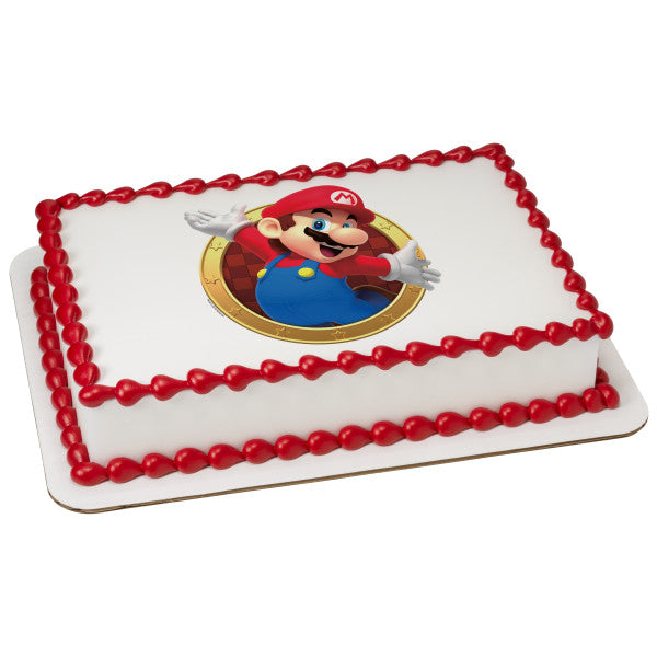 Super Mario™ Mario Here We Go! Edible Cake Image PhotoCake