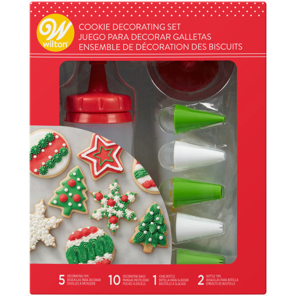 Wilton Christmas Cookie Bottle and Tips Decorating Set, 18-Piece Set
