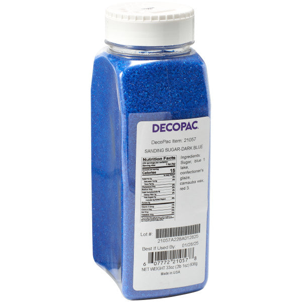 DecoPac Dark Blue Sanding Sugar 33 oz. handheld container