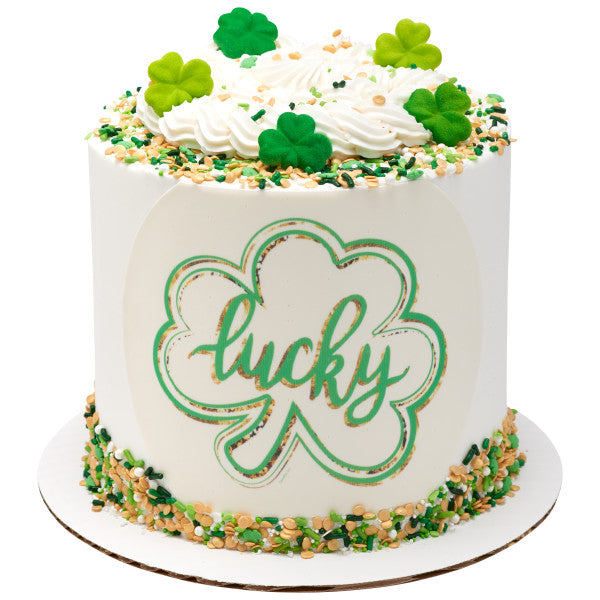 Lucky Clover St. Patrick's Day Edible Cake or Cookie Image PhotoCake®