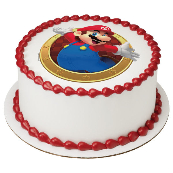 Super Mario™ Mario Here We Go! Edible Cake Image PhotoCake
