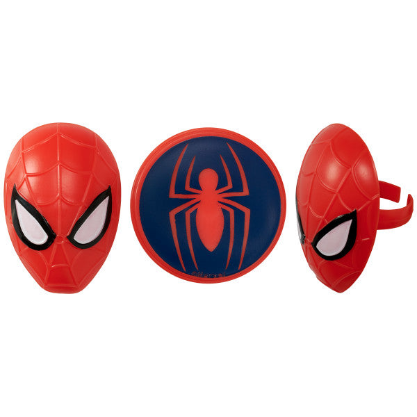 Marvel's Spider-Man Spider and Mask Cupcake Rings - set of 12