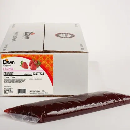 Dawn Exceptional Fillings Dark Red Diced Strawberry Filling Pouch Pack 2 pounds