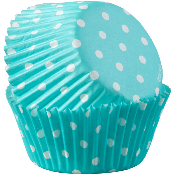 Wilton Baby Blue with White Polka Dots Cupcake Liners, 75-Count