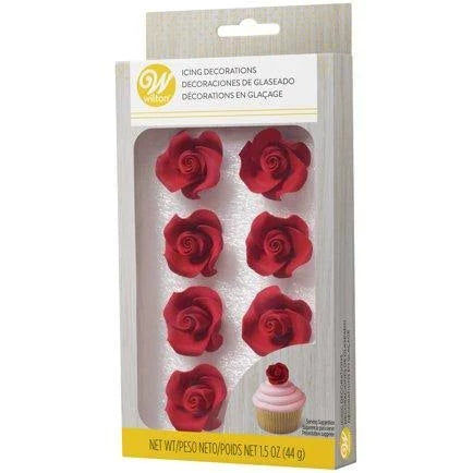 Wilton Red Rose Royal Icing Decorations, 1.55 oz. (8 Pieces)