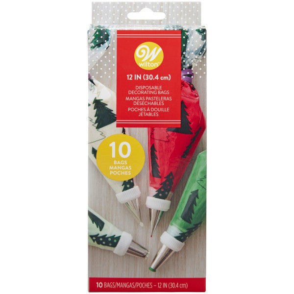 Wilton 12-Inch Christmas Tree Disposable Decorating Piping Bags, 10-Count Set