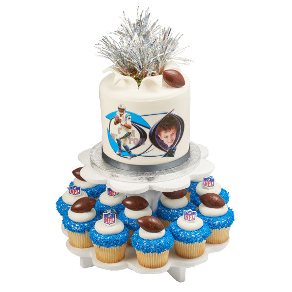 NFL Brown Football with Shield Cupcake Rings set of 12