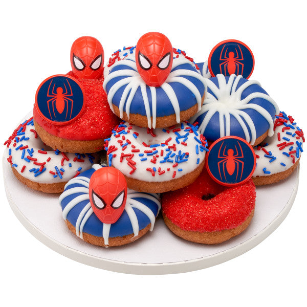 Marvel's Spider-Man Spider and Mask Cupcake Rings - set of 12