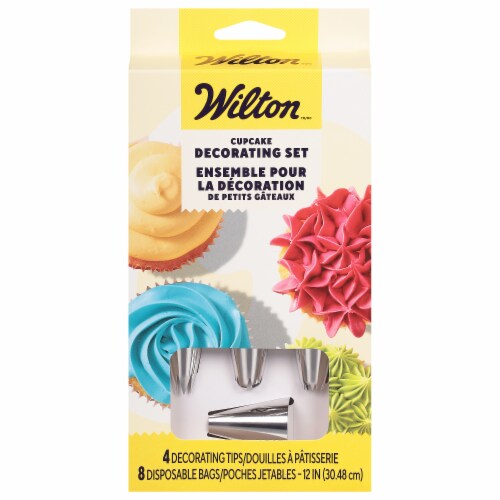 Wilton Cupcake Decorating Tip Set with Disposable Piping Bags – 12 Piece