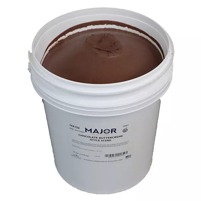 Major Homestyle Chocolate Buttercreme Icing 35 lb. pound tub Ready to Use