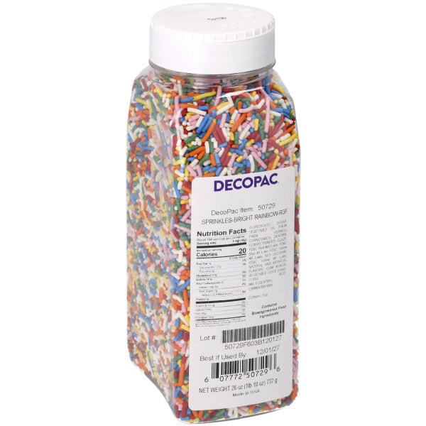 Decopac Bright Rainbow Jimmies – Red 3 Free 26oz container