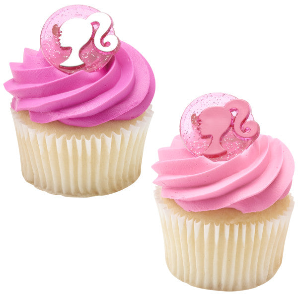 Barbie Silhouette Cupcake Rings - Cake Toppers Decorating 12 set