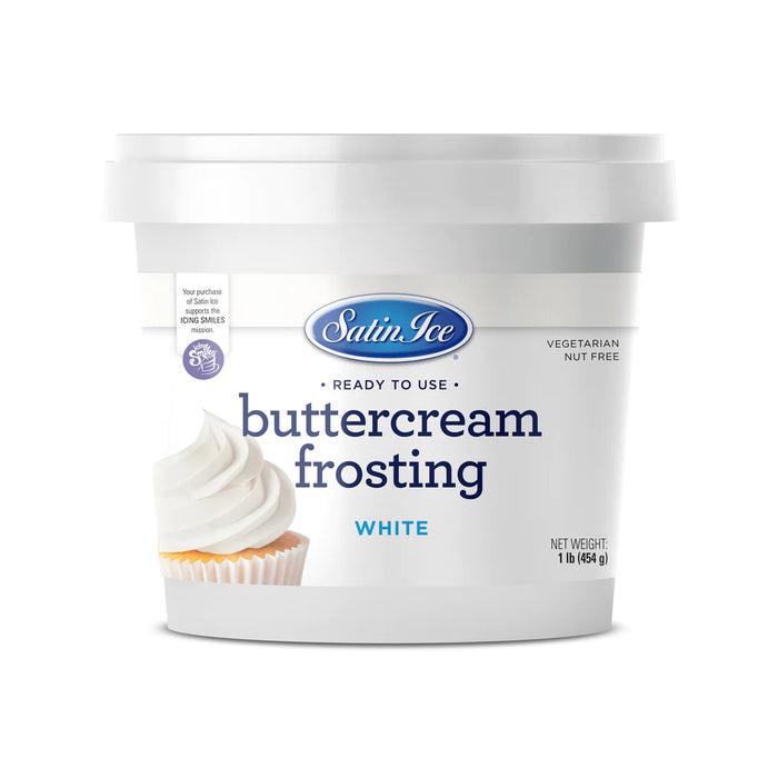 Satin Ice Ready to Use White Buttercream Frosting - 1 lb Pail Bucket