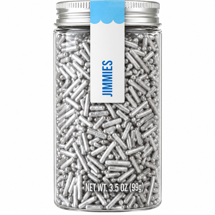 PME Silver Jimmies Sprinkles – 3.5 oz Made Without Synthetic FD&C Dyes.