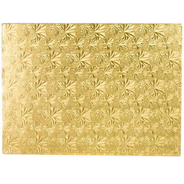 Half Sheet Gold Cake Board 18 3/4" x 13 3/4" Fold-Under 1/2" Thick