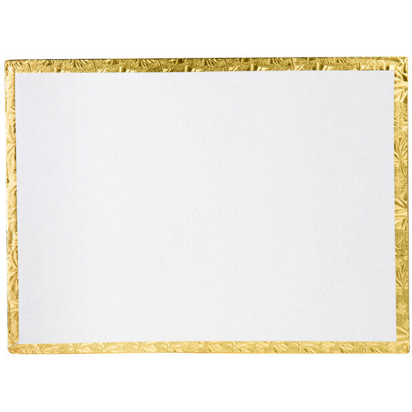 Half Sheet Gold Cake Board 18 3/4" x 13 3/4" Fold-Under 1/2" Thick