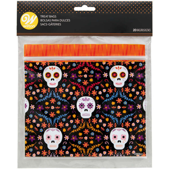 Wilton Halloween Resealable Day of the Dead Treat Sandwich Bags 20 Ct Treat Bags gifts