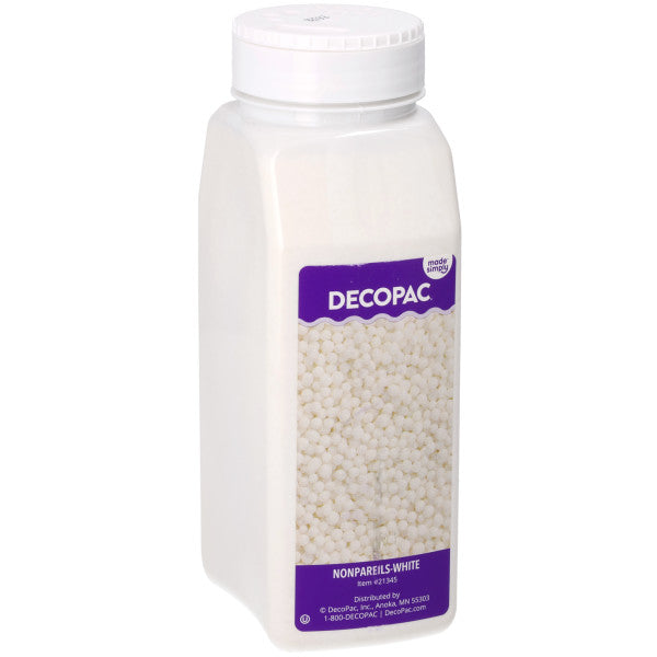 Decopac White Made Simply Nonpareils- 30 oz. handheld shaker