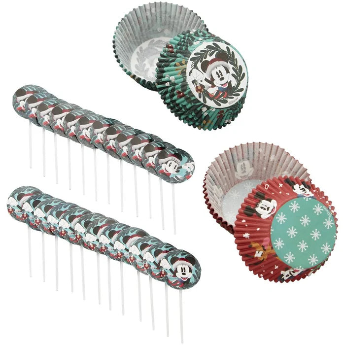 Wilton Disney Mickey Mouse Holiday Cupcake Decorating Kit – 48 Cups and 24 Picks