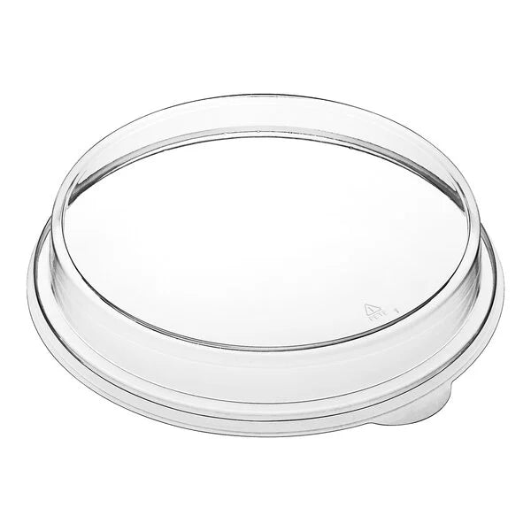 Bake and Show 10 1/4" Round Black Corrugated Oven Safe Paperboard Takeout / Cake Pan with clear Lid