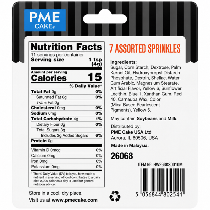 PME Halloween 7 Assorted Sprinkles Set 1.48 oz – Cake, Cookie & Cupcake Decorations