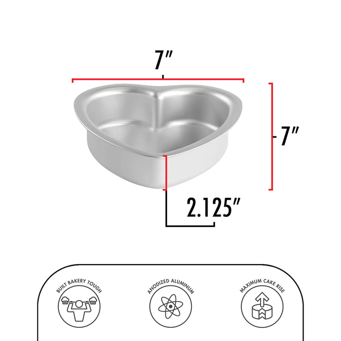 Fat Daddio's ProSeries 6" x 2" Heart-Shaped Anodized Aluminum Cake Pan Valentines Day