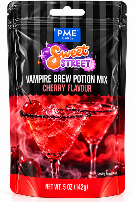 PME Vampire Brew Potion Mix Cherry Flavor 5 oz – Red Halloween Drink Mix