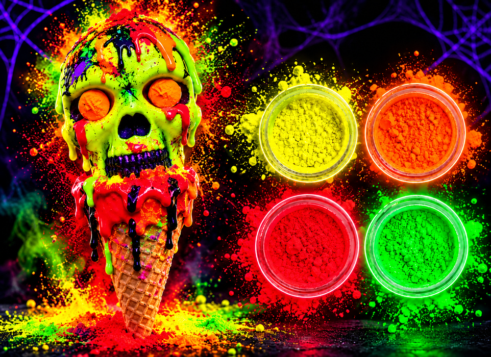 Petal Dust Glow in the Dark 100% edible Neon Petal Dust in Yellow, Green, Red, or Orange (select your color)