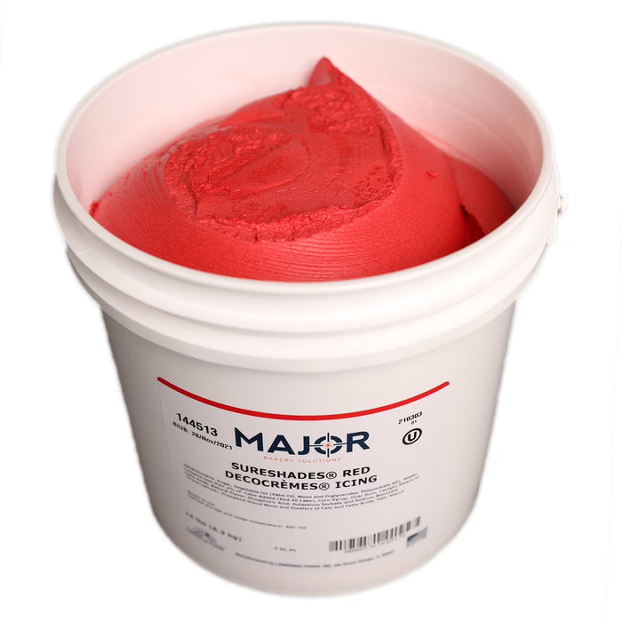 Major Bakery Solutions SureShades Red DecoCremes Buttercream Style Icing – Ready to Use – 1 lb.