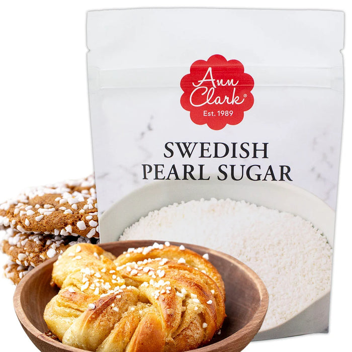 Ann Clark Swedish Pearl Sugar – Non-Melting Baking Sugar for Pastries, Cinnamon Rolls, Croissants, Cookies & Cakes