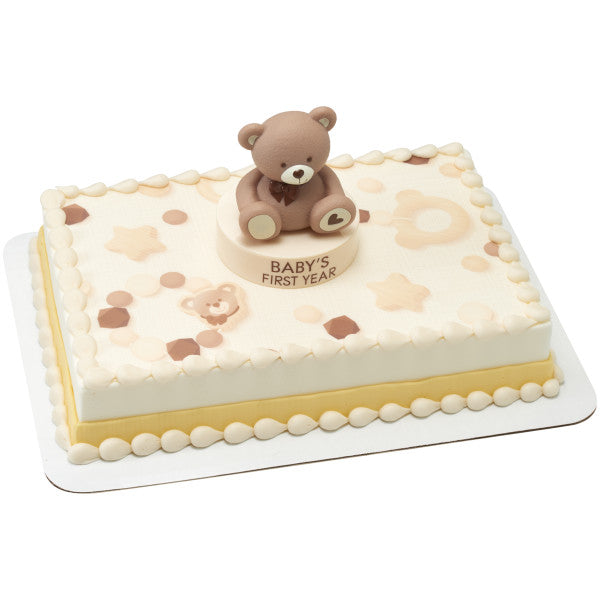 Bear First Birthday Cake Topper Set Decorating Set – Cute Baby's Beary set