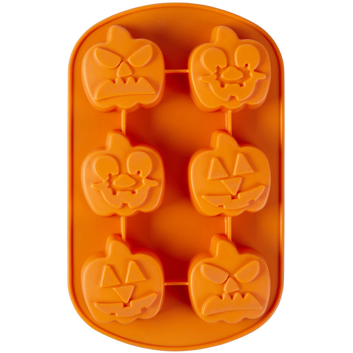 Wilton Silicone Mold-Jolly Pumpkins shaped Silicone Mold, 6-Cavity Baking Mold