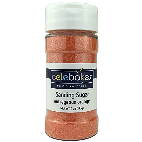 Celebakes Outrageous Orange Sanding Sugar, 4 oz.