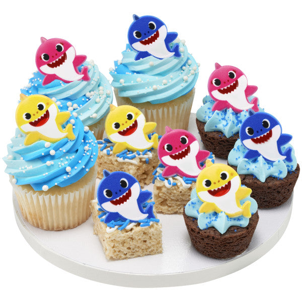 Baby Shark Mommy, Daddy and Baby Cupcake Cake Decorating Rings 12 set