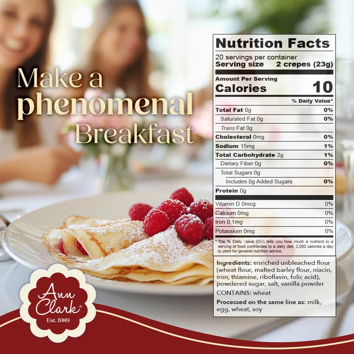 Ann Clark Traditional French Crêpe Mix – Gourmet Crepe Baking Mix for Sweet & Savory Crepes – Breakfast, Brunch & Dessert