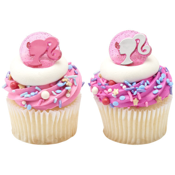 Barbie Silhouette Cupcake Rings - Cake Toppers Decorating 12 set