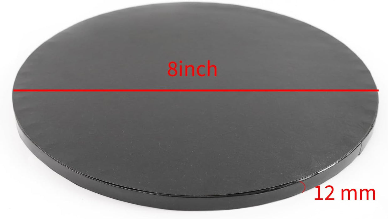 8" Round Black Foil Cake Board Drum