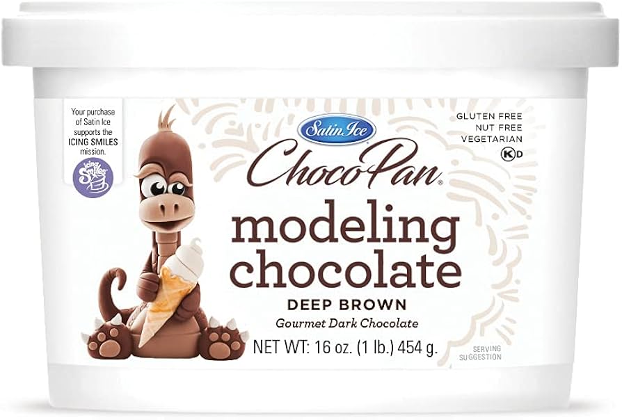 Satin Ice Modeling Chocolate Deep Brown 1 lb – Cake Sculpting & Decorating Bucket ChocoPan