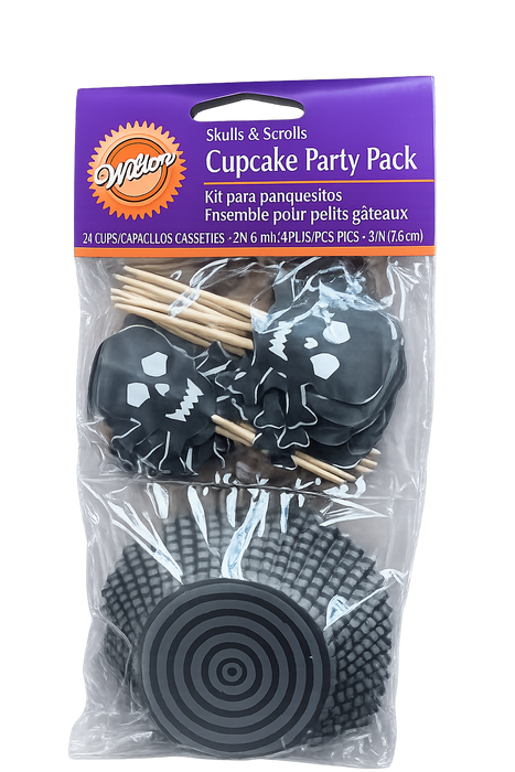 Wilton Skulls &amp; Scrolls Halloween Cupcake Party Pack – 48 Piece