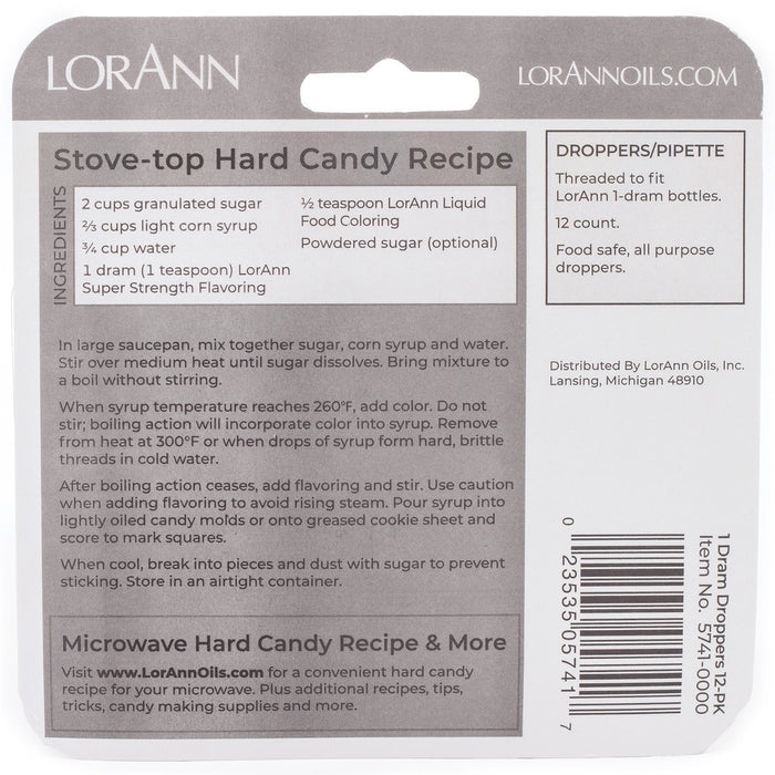 LorAnn Dropper, Small Threaded (for 1 dram bottles) 12 pack