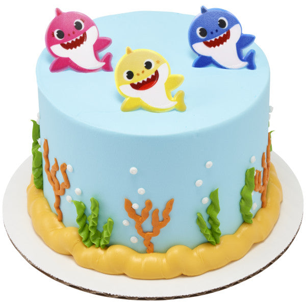 Baby Shark Mommy, Daddy and Baby Cupcake Cake Decorating Rings 12 set