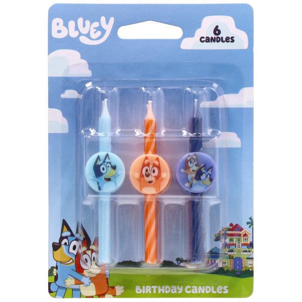 Bluey Birthday Candles 6 Count – Bluey and Bingo Character Cake Candles